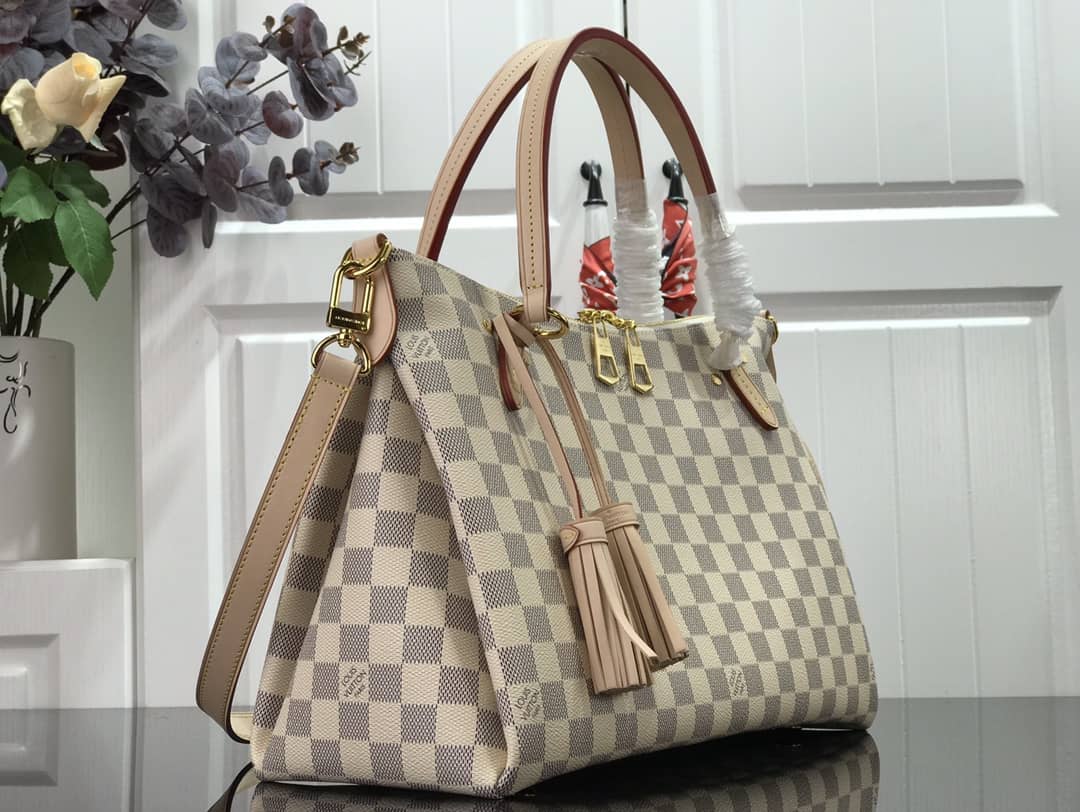 Louis Vuitton Lymington Damier Azur Tote Replica Beige N40022 - DEEPREPS