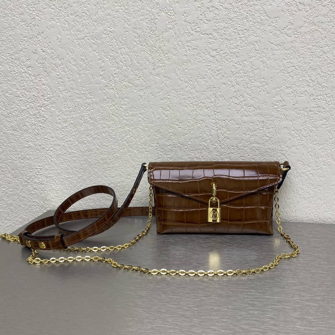 Louis Vuitton 7 Star Chain Clutch Bag Brown - DEEPREPS