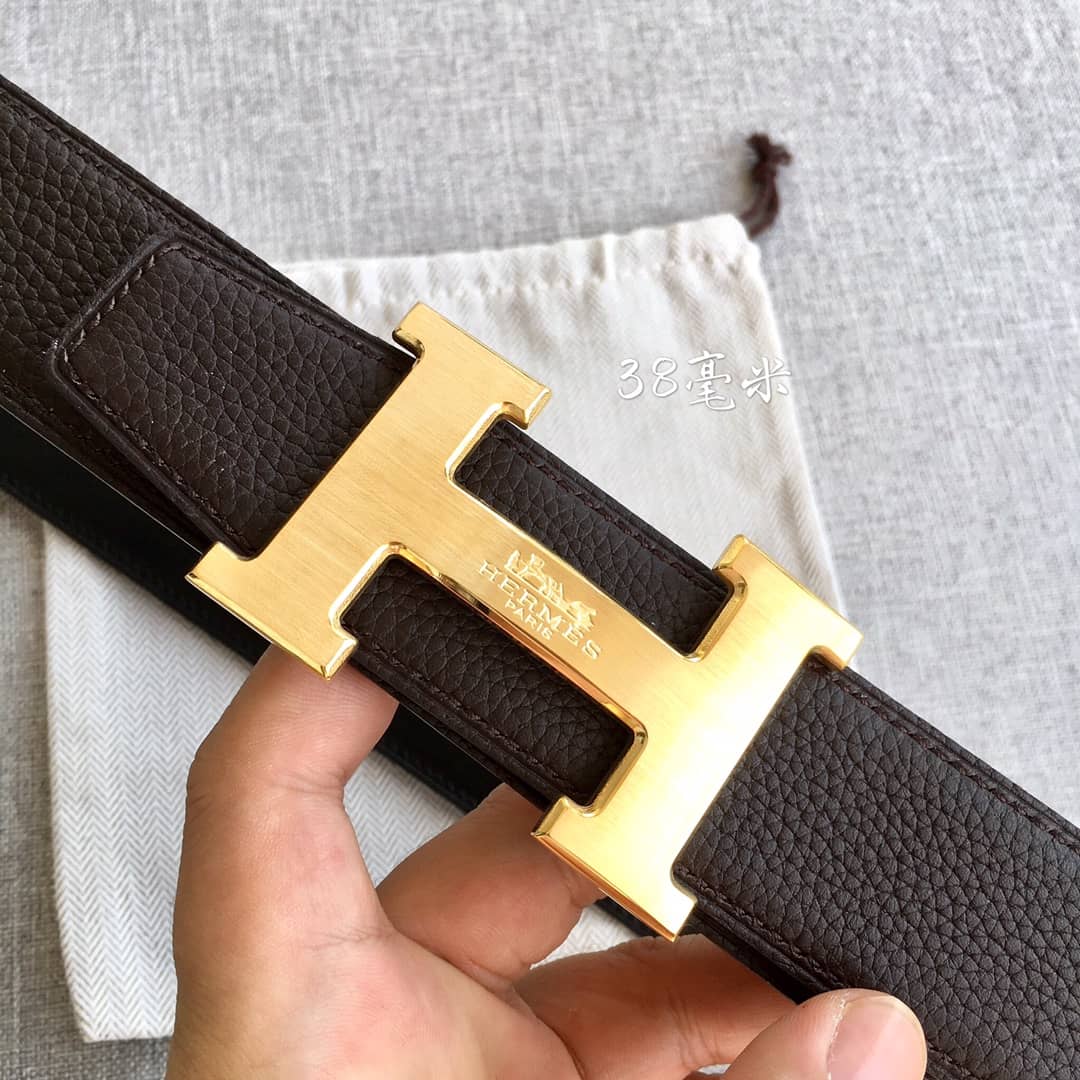 7 Star Hermes Leather Belt 38mm - DEEPREPS