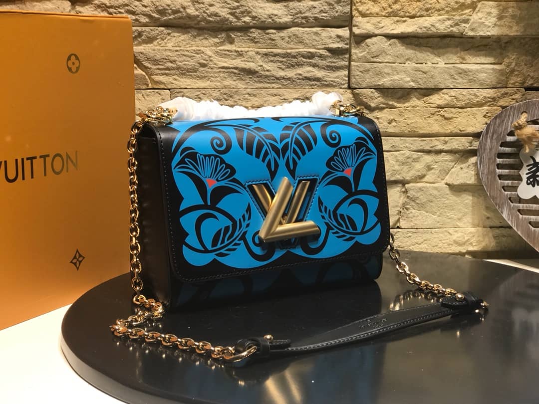 Louis Vuitton Twist MM Bag Blue M50296 Replica - DEEPREPS