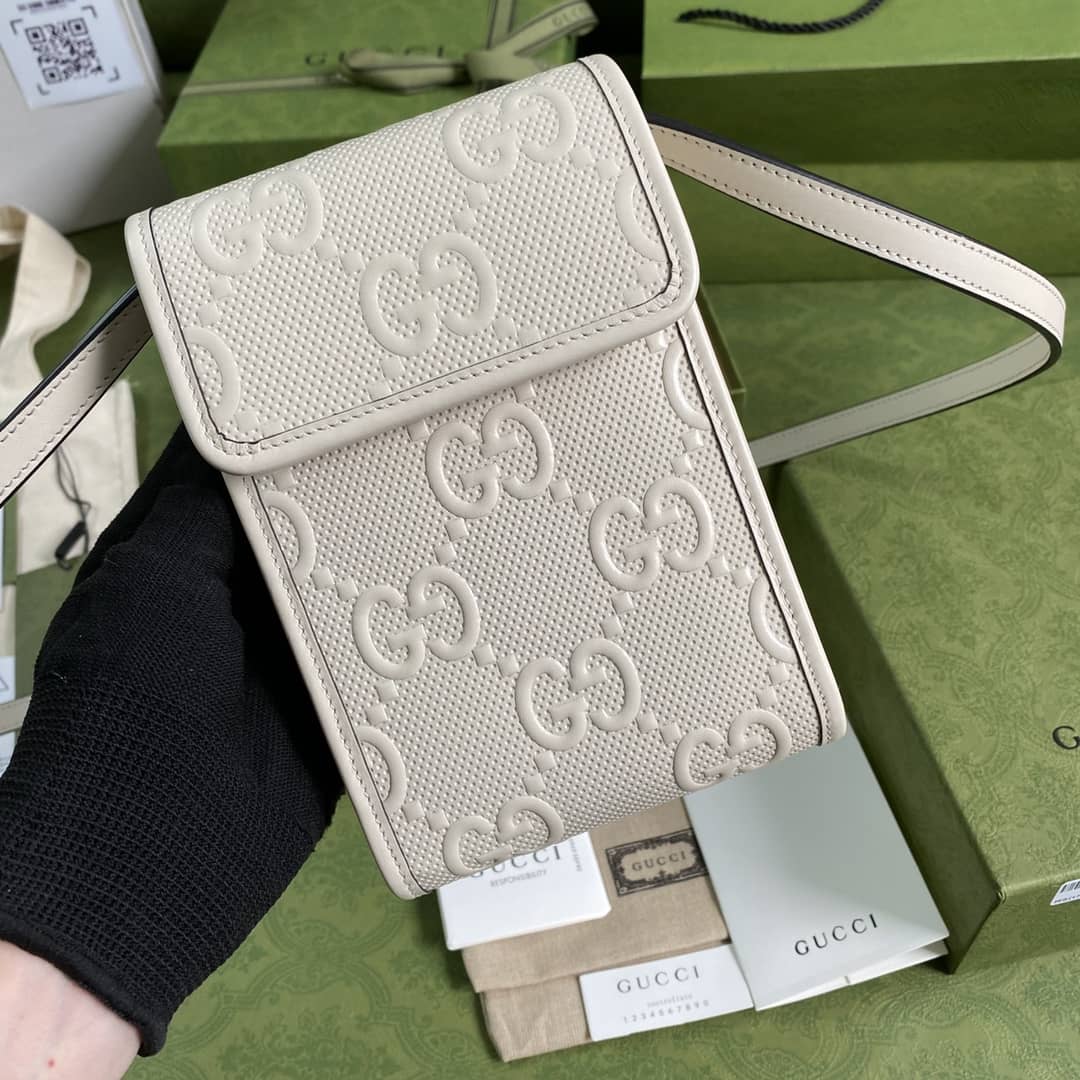 Gucci GG Embossed Mini Phone Bag Replica 625571 - DEEPREPS