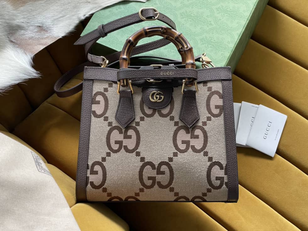 Gucci Diana Jumbo GG Small Brown 660195 Replica Tote Bag - DEEPREPS