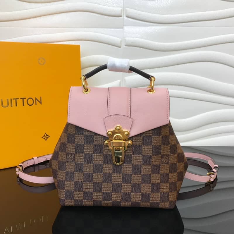 Louis Vuitton Damier Ebene Clapton Replica Backpack Pink N42262 - DEEPREPS
