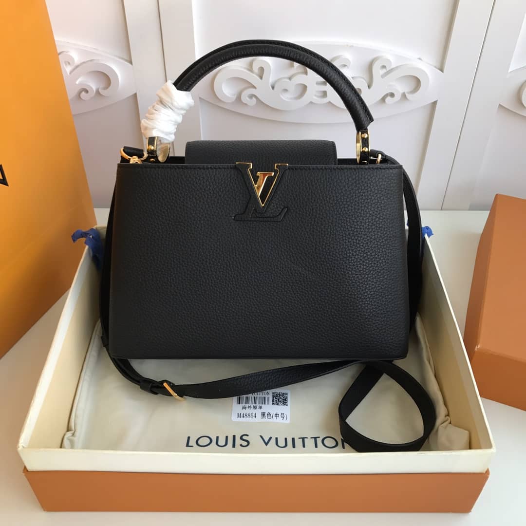 Louis Vuitton Capucines MM Bag Black Replica M48864 - DEEPREPS