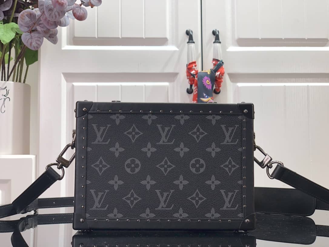 Louis Vuitton Monogram Eclipse Replica Box Bag Black M43580 - DEEPREPS