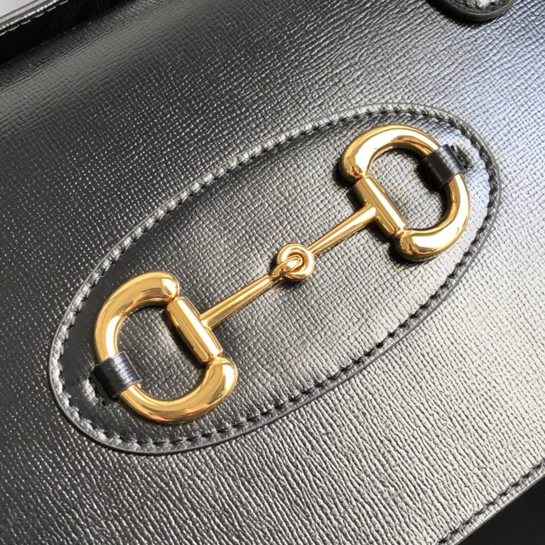 Gucci Horsebit Bag Dupe 1955 Small Top Handle Replica Bag Black 627323 - DEEPREPS