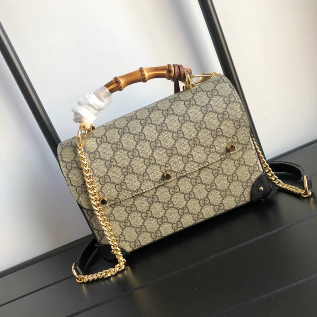 Gucci Padlock GG Small Bamboo Shoulder Bag Replica Brown 603221 - DEEPREPS