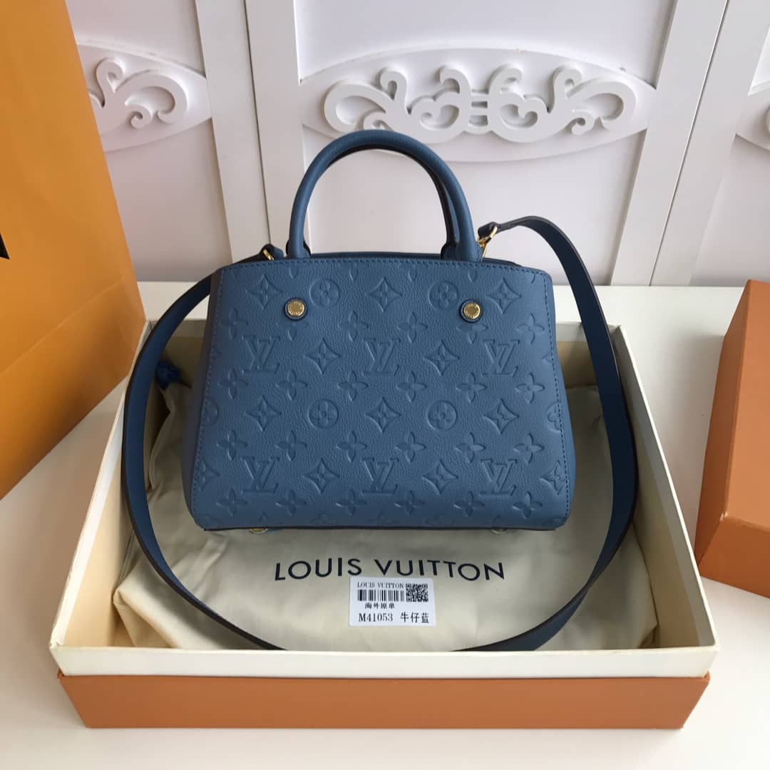 Louis Vuitton Monogram Montaigne BB Empreinte Bag Replica Blue M41053 - DEEPREPS