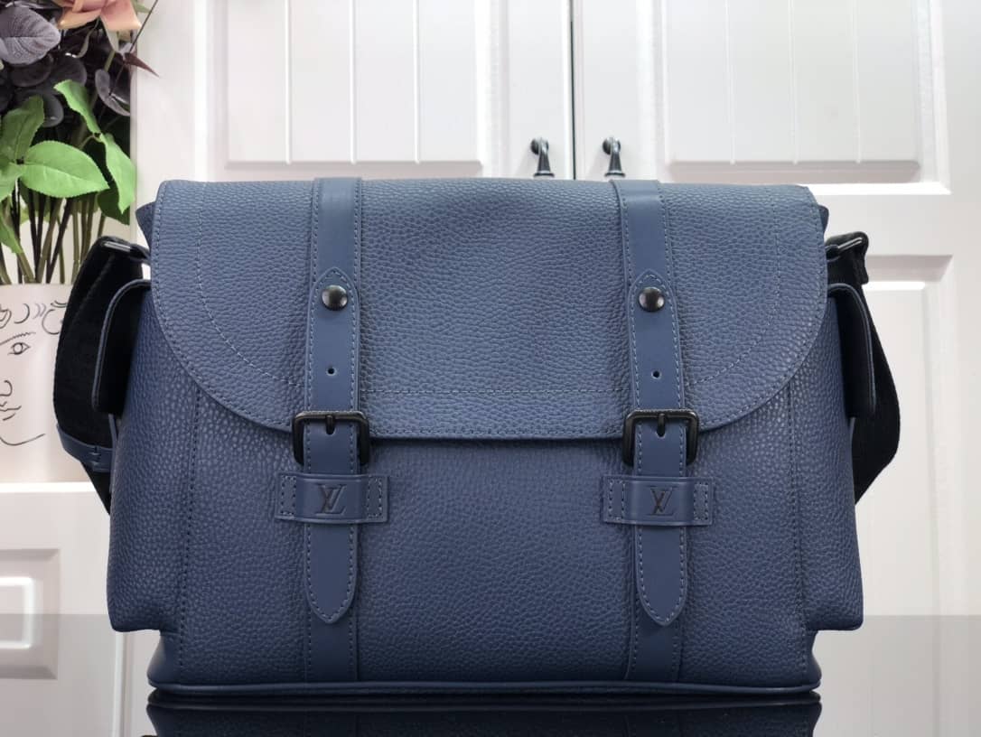 Louis Vuitton Trunk Taurillon Leather Messenger Bag Replica Blue M58494 - DEEPREPS