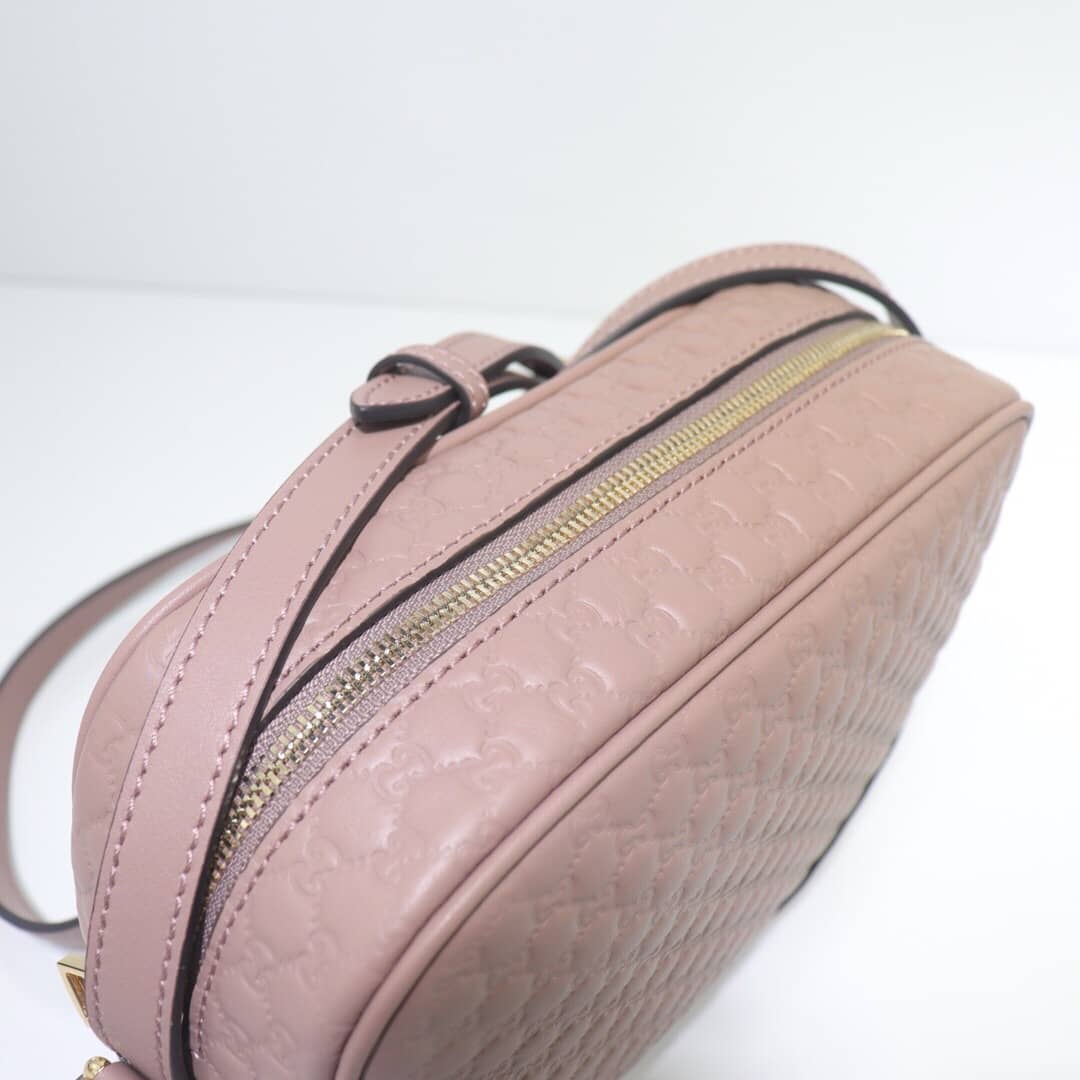 Gucci Bree Guccissima GG Leather Canvas Camera Bag Replica Apricot 449413 - DEEPREPS