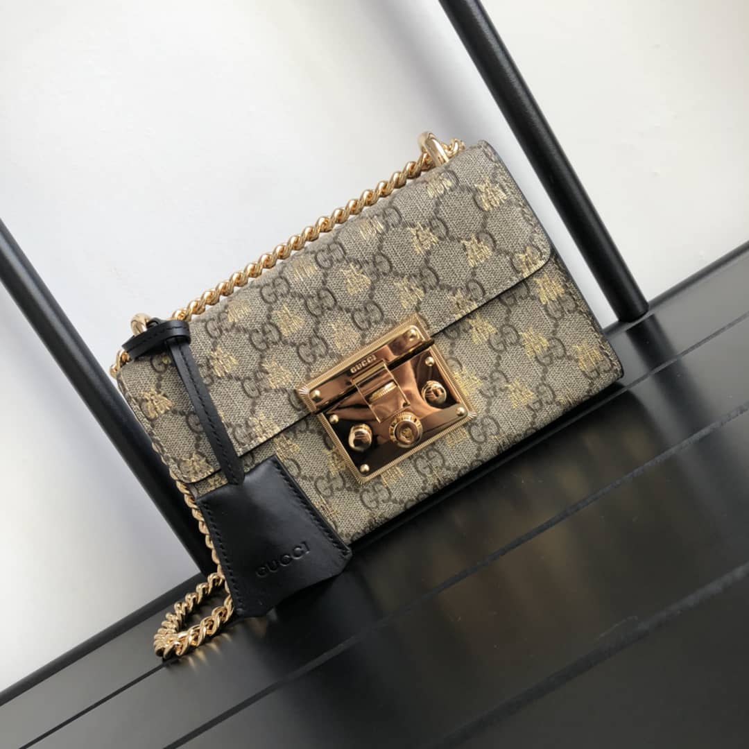 Gucci Padlock Small GG Chain Shoulder Bag Replica Brown 409487 - DEEPREPS