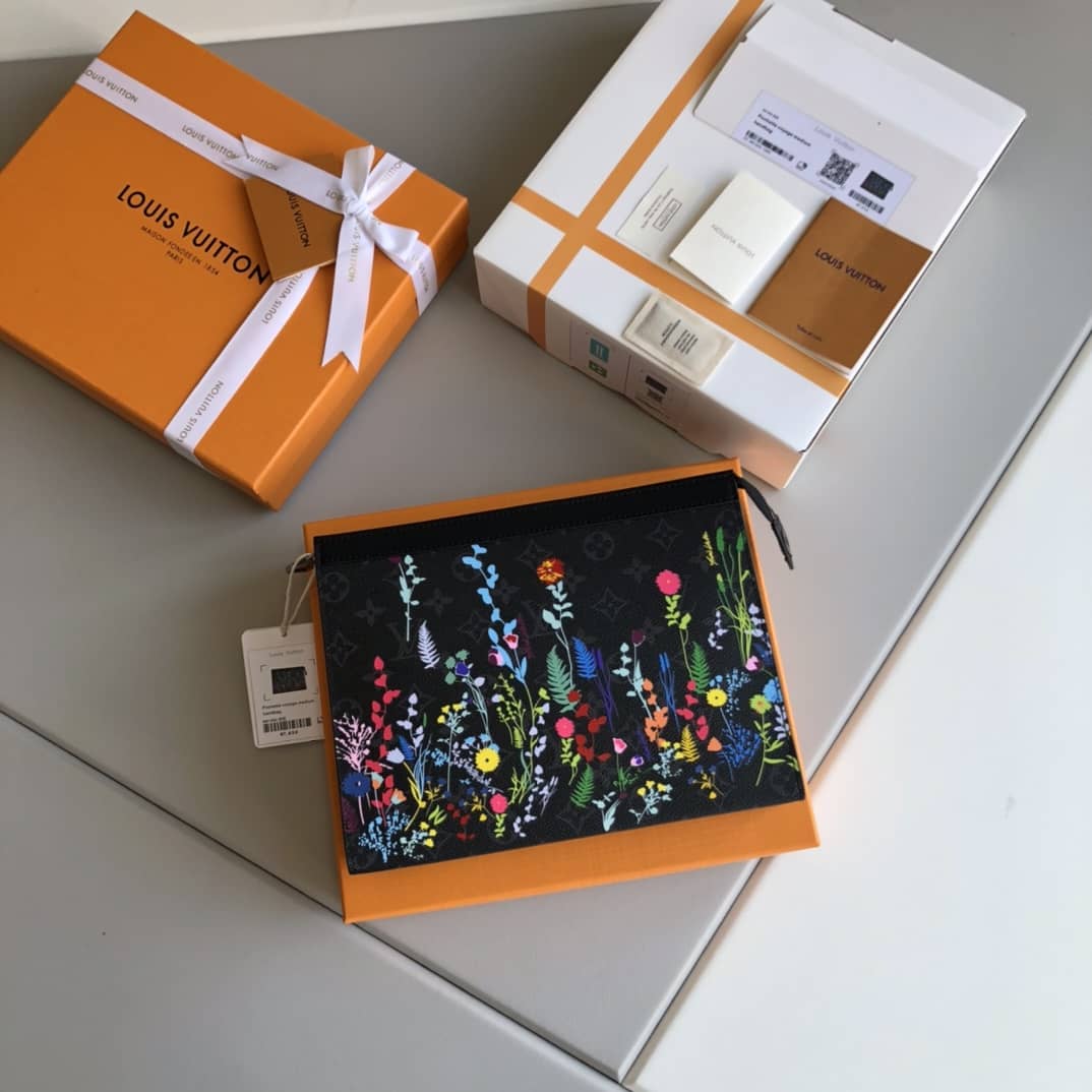 Louis Vuitton Monogram Eclipse Canvas Replica Pochette Voyage MM Black M61692 - DEEPREPS