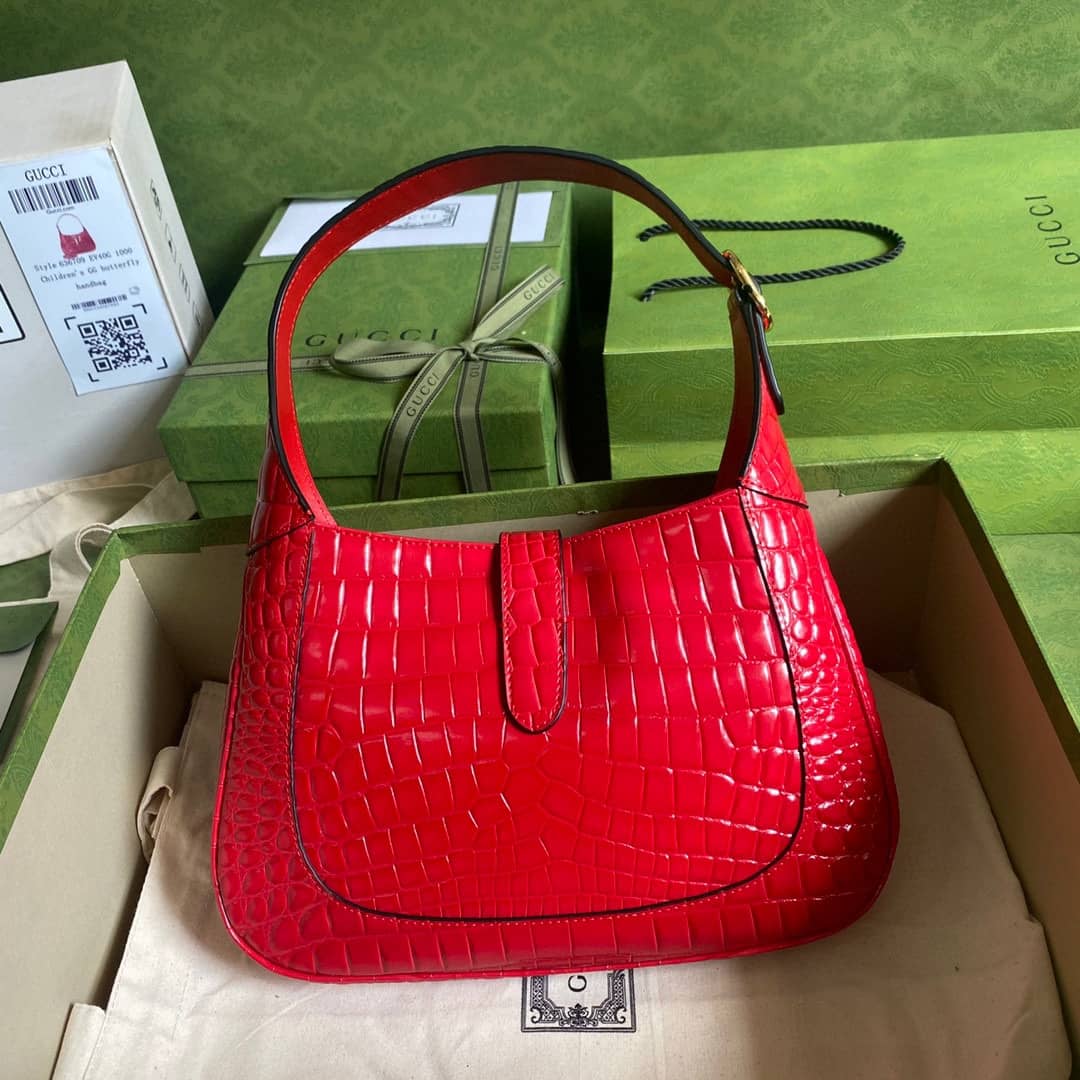 Gucci GG Jackie 1961 Small Hobo Shoulder Bag Replica Red 636709 - DEEPREPS