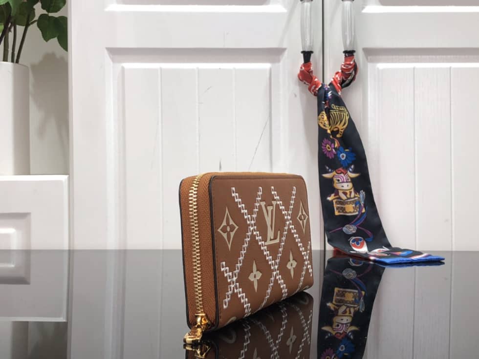 Louis Vuitton Wallet Dupe Zippy Monogram Empreinte Leather Brown M81141 - DEEPREPS