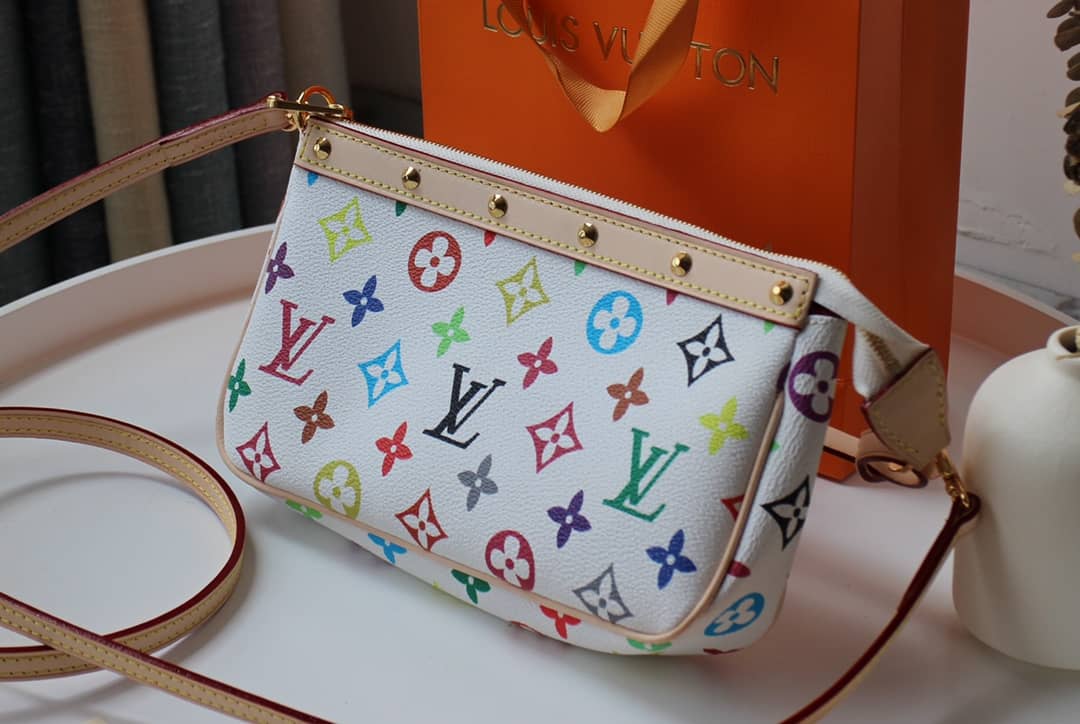 Louis Vuitton Pochette Dupe Monogram Multi Accessoires  Pouch White M92649 - DEEPREPS