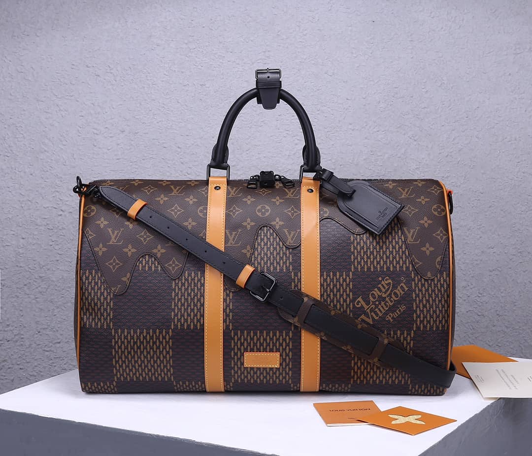 LV Duffle Bag Replica Keepall Bandouliere Nigo Giant Damier N40360 - DEEPREPS