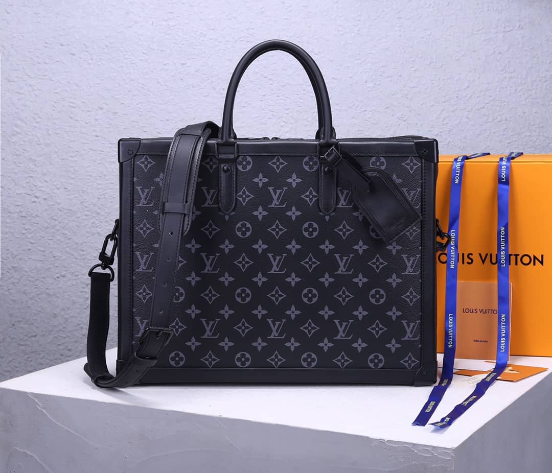 Louis Vuitton Monogram Soft Trunk Replica Briefcase Laptop Bag Black M44952 - DEEPREPS