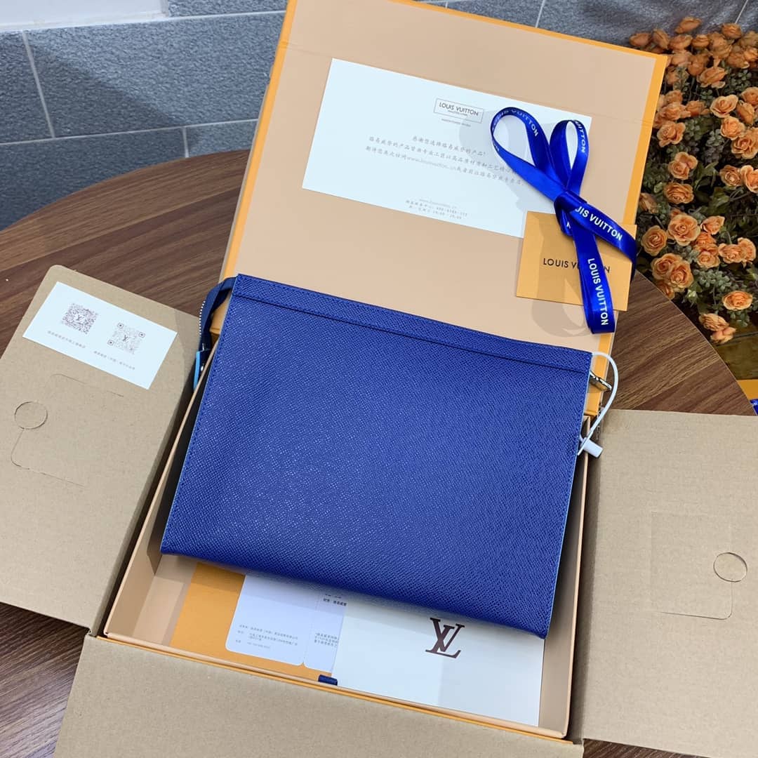 Louis Vuitton Pochette Voyage MM Pouch Blue M30395 Replica - DEEPREPS