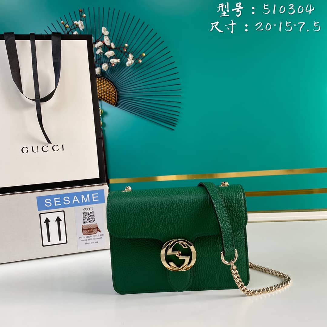 Gucci Interlocking Leather Chain Crossbody Bag Replica 510304 - DEEPREPS