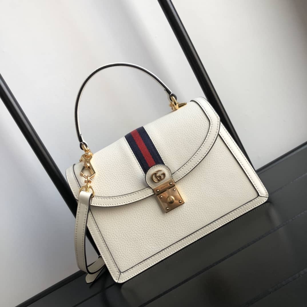 Gucci Ophidia Small Top Handle Bag Replica White 651055 - DEEPREPS
