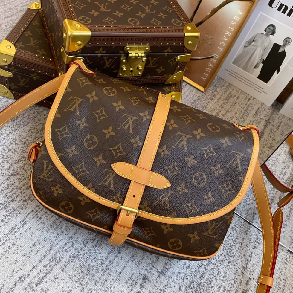 Louis Vuitton Saumur Shoulder Bag PM Monogram Canvas Brown M40710 Replica - DEEPREPS
