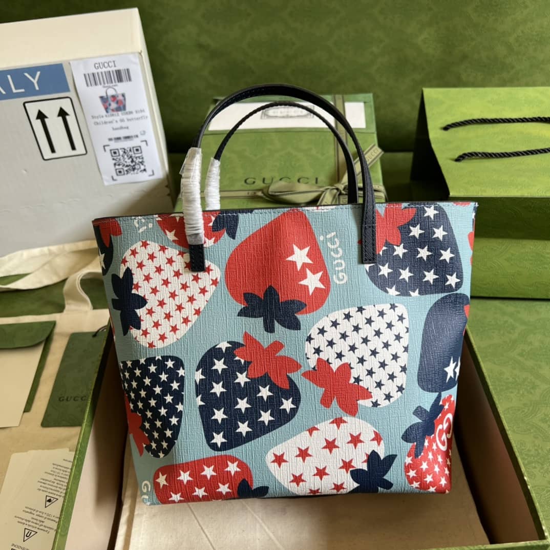 Gucci Children Strawberry Star Print Tote 410812 Replica Bag - DEEPREPS
