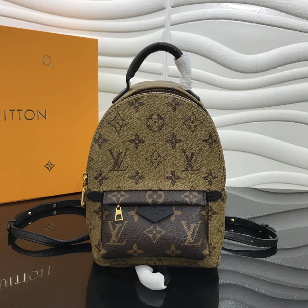 Louis Vuitton Palm Spring Mini Replica Backpack Monogram Reverse Canvas Yellow M44872 - DEEPREPS