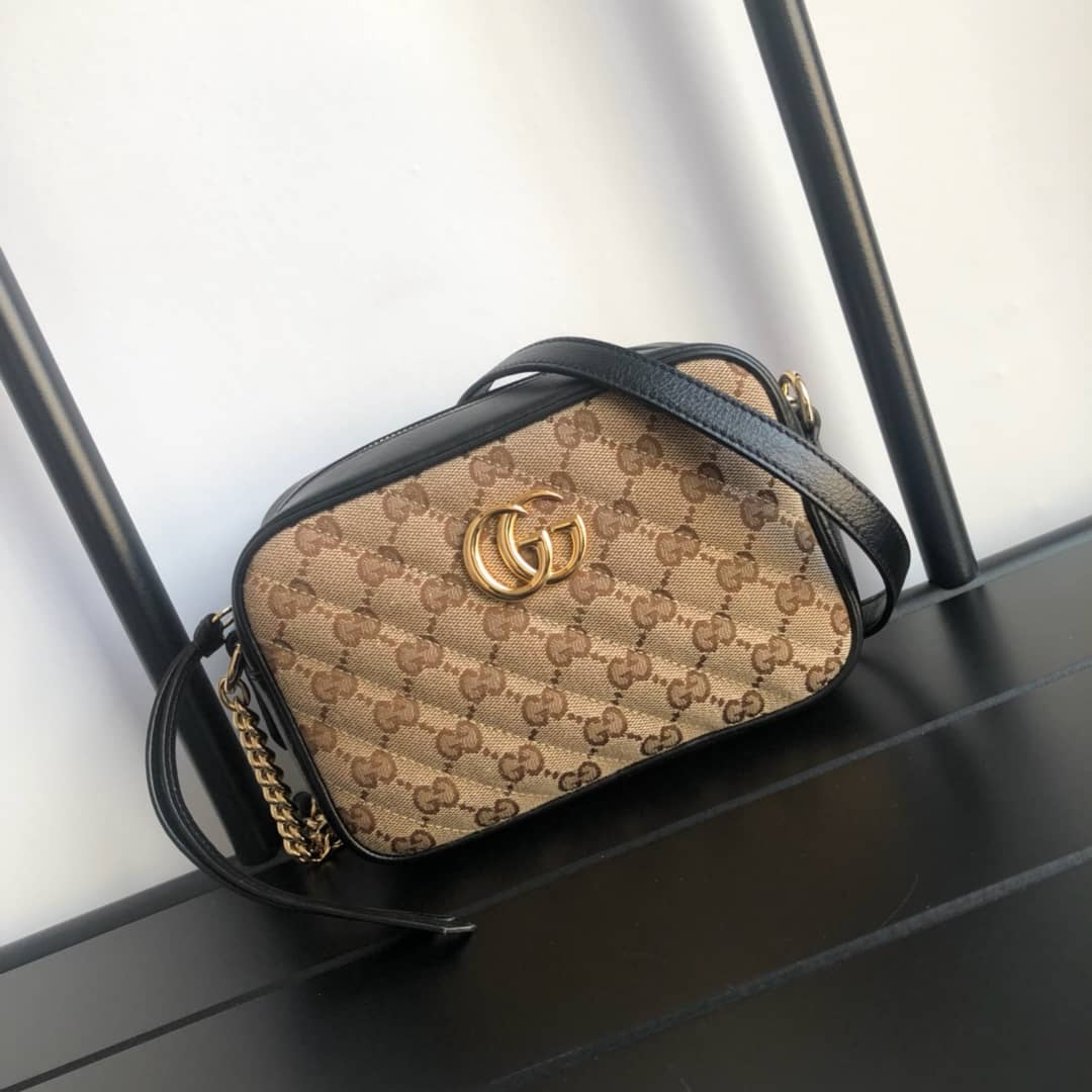 Gucci GG Marmont Matelassé Mini Bag Replica Brown 448065 - DEEPREPS