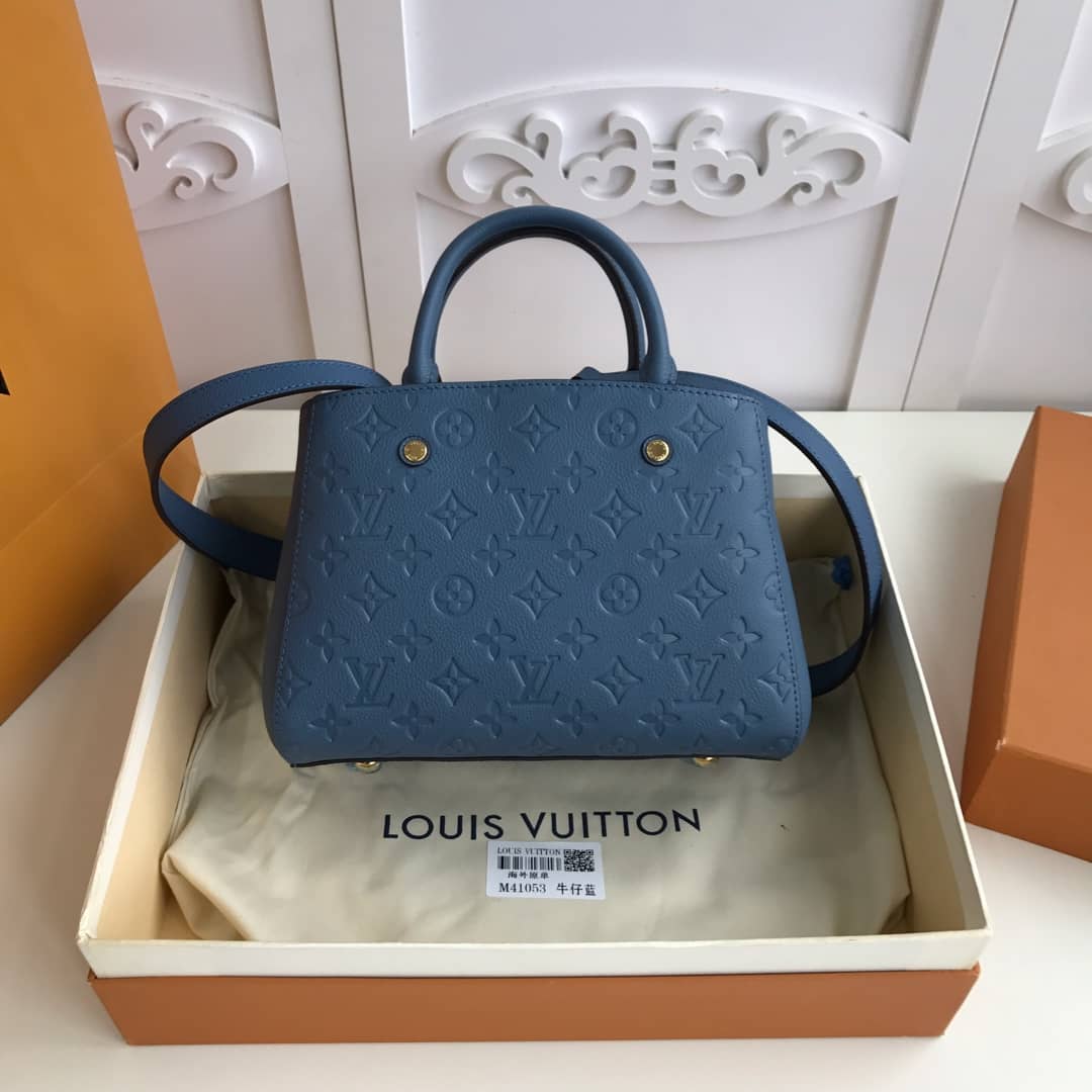 Louis Vuitton Monogram Montaigne BB Empreinte Bag Replica Blue M41053 - DEEPREPS
