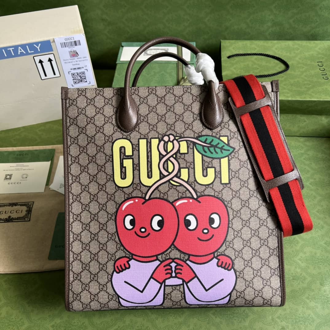 Gucci Cherry Print Medium Tote 703264 Replica Bag - DEEPREPS