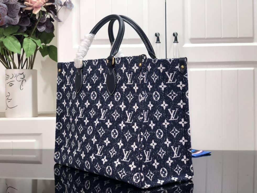 Louis Vuitton Onthego MM Denim Leather M59608 Replica Tote - DEEPREPS