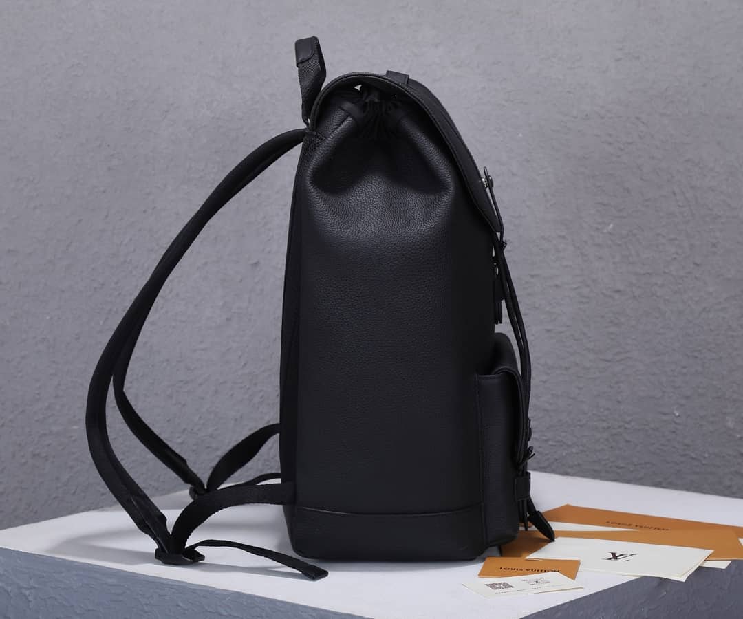 Louis Vuitton Christopher Slim Taurillon Leather Black M58644 Replica Backpack - DEEPREPS