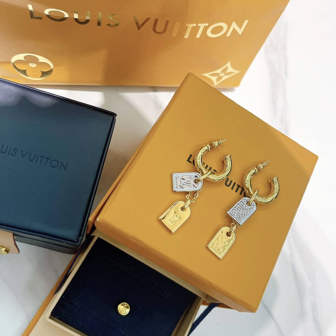 LV Hoop Earrings Dupe Logo - DEEPREPS