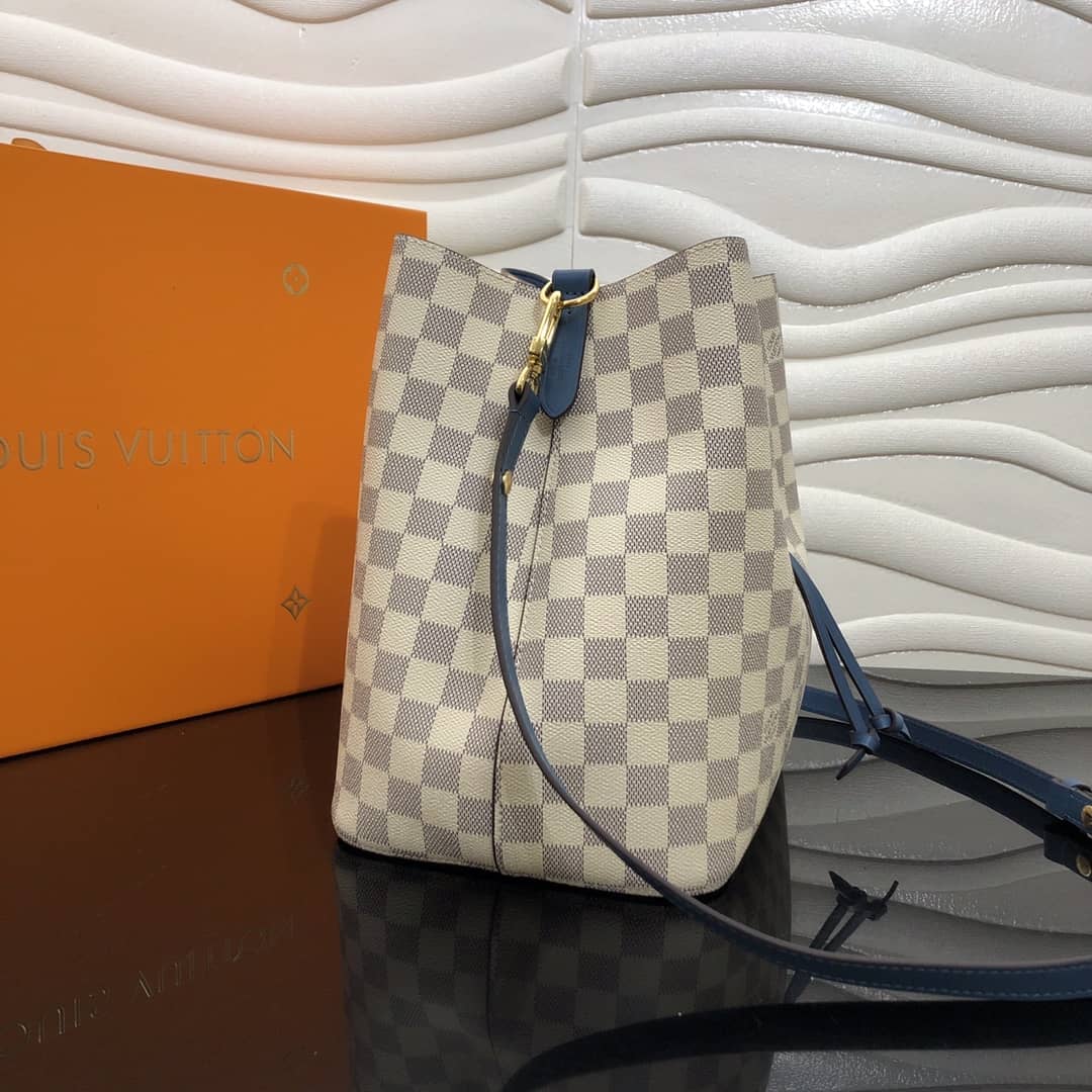 Louis Vuitton Neonoe Replica Bucket Bag Beige Blue M44020 - DEEPREPS