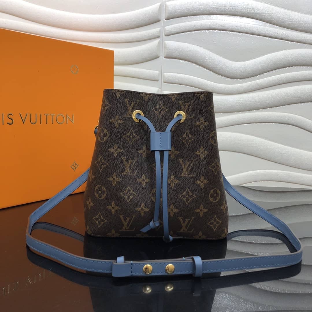 Louis Vuitton Noe Monogram Canvas Replica Bucket Bag Blue - DEEPREPS