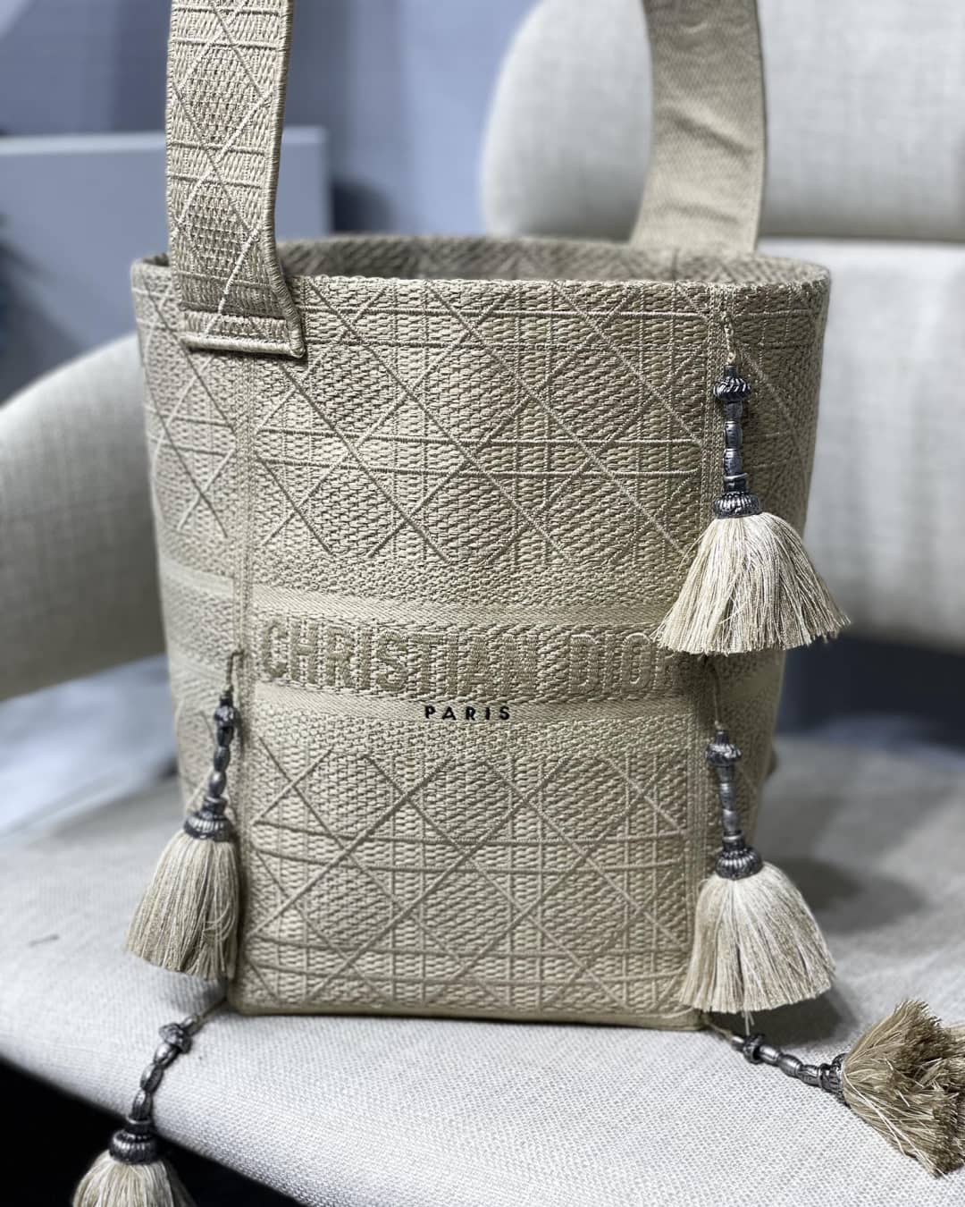 Christian Dior CD Bubble Embroidered Replica Bucket Bag - DEEPREPS