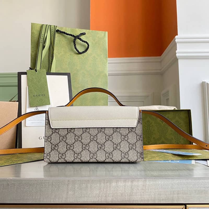 Gucci GG Supreme Canvas Padlock Mini Shoulder Bag Replica Gray White 652683 - DEEPREPS