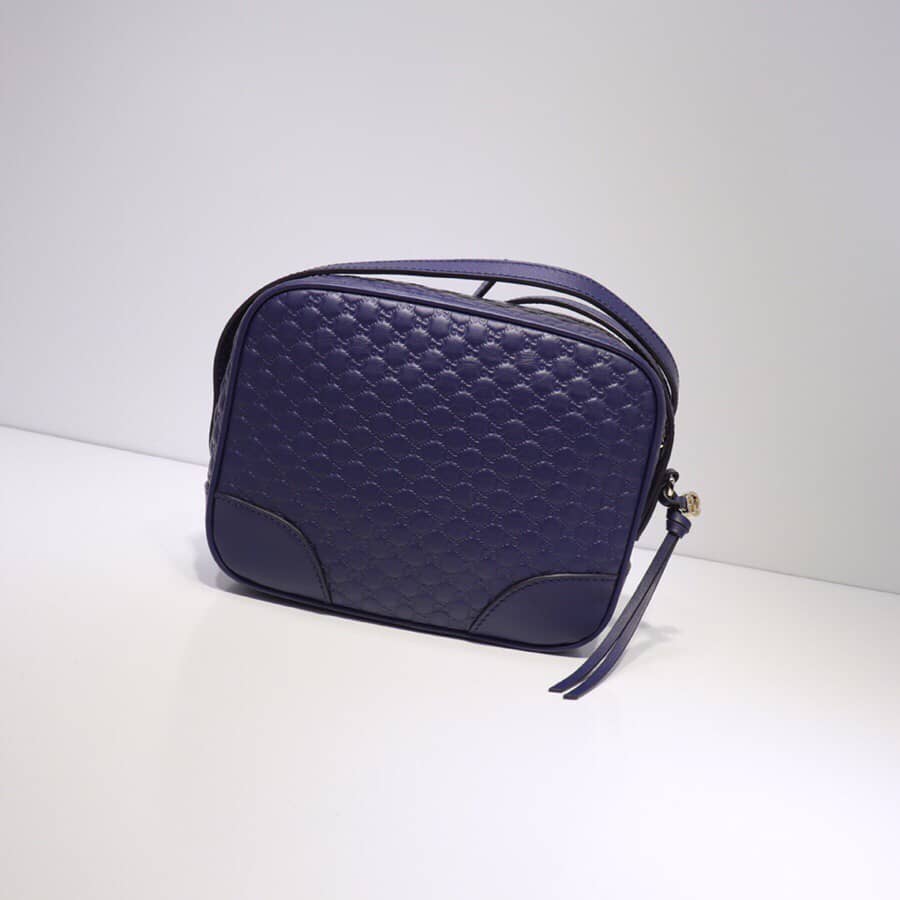 Gucci Bree Guccissima GG Leather Canvas Camera Bag Replica Blue 449413 - DEEPREPS
