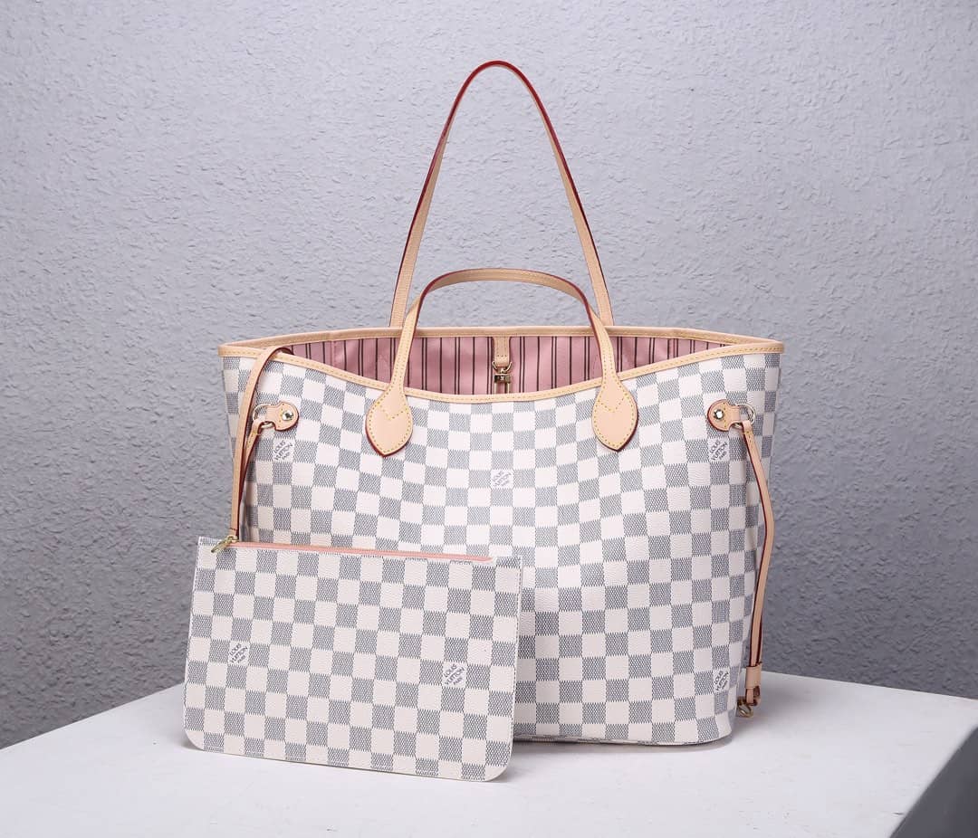 Louis Vuitton Neverfull MM Damier Azur Tote Replica White N41361 - DEEPREPS