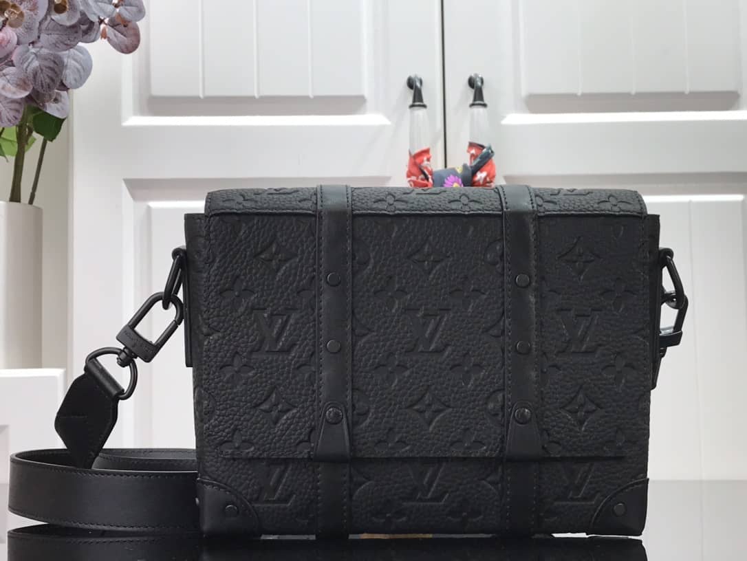 Louis Vuitton Taurillon Monogram Leather Trunk Messenger Bag Replica M57726 - DEEPREPS