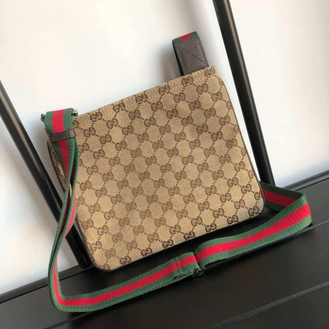 Gucci GG Monogram Canvas Web Small Messenger Bag Replica 146309 - DEEPREPS