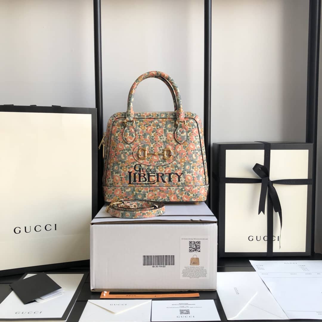 Gucci GG Horsebit 1955 Small Top Handle Printing Replica Bag 621220 - DEEPREPS