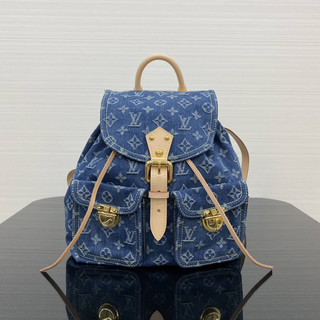 LV Backpack Replica Sac A Dos GM Blue Denim M95056 - DEEPREPS