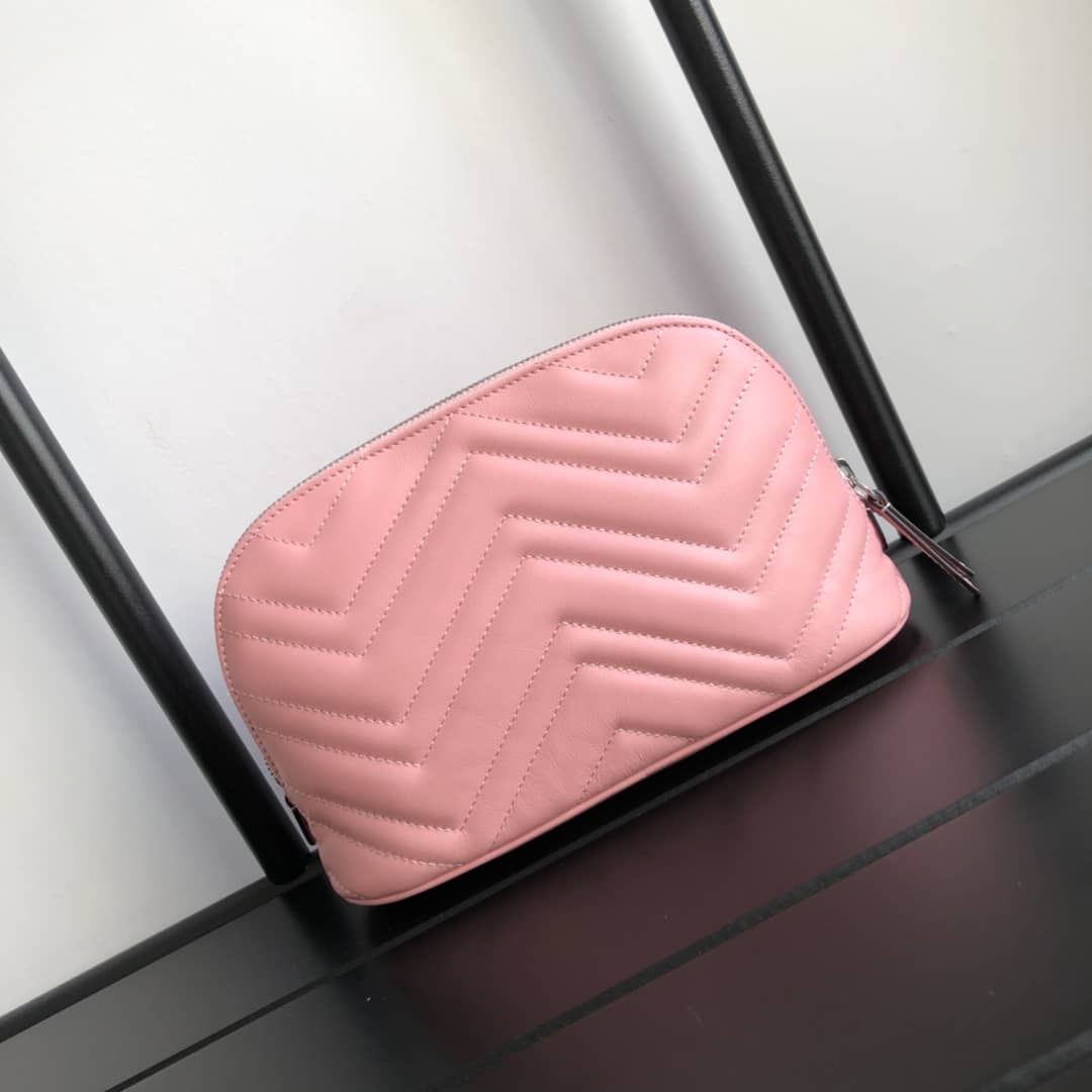 Gucci GG Marmont Quilted Vanity Bag Replica Pink 625690 - DEEPREPS