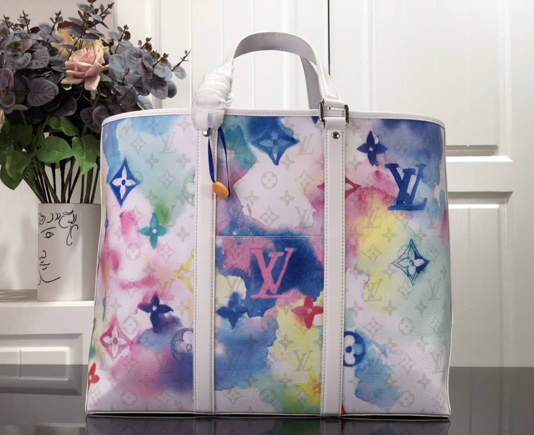 Louis Vuitton Weekend GM Watercolor Monogram Tote Replica Blue M45754 - DEEPREPS