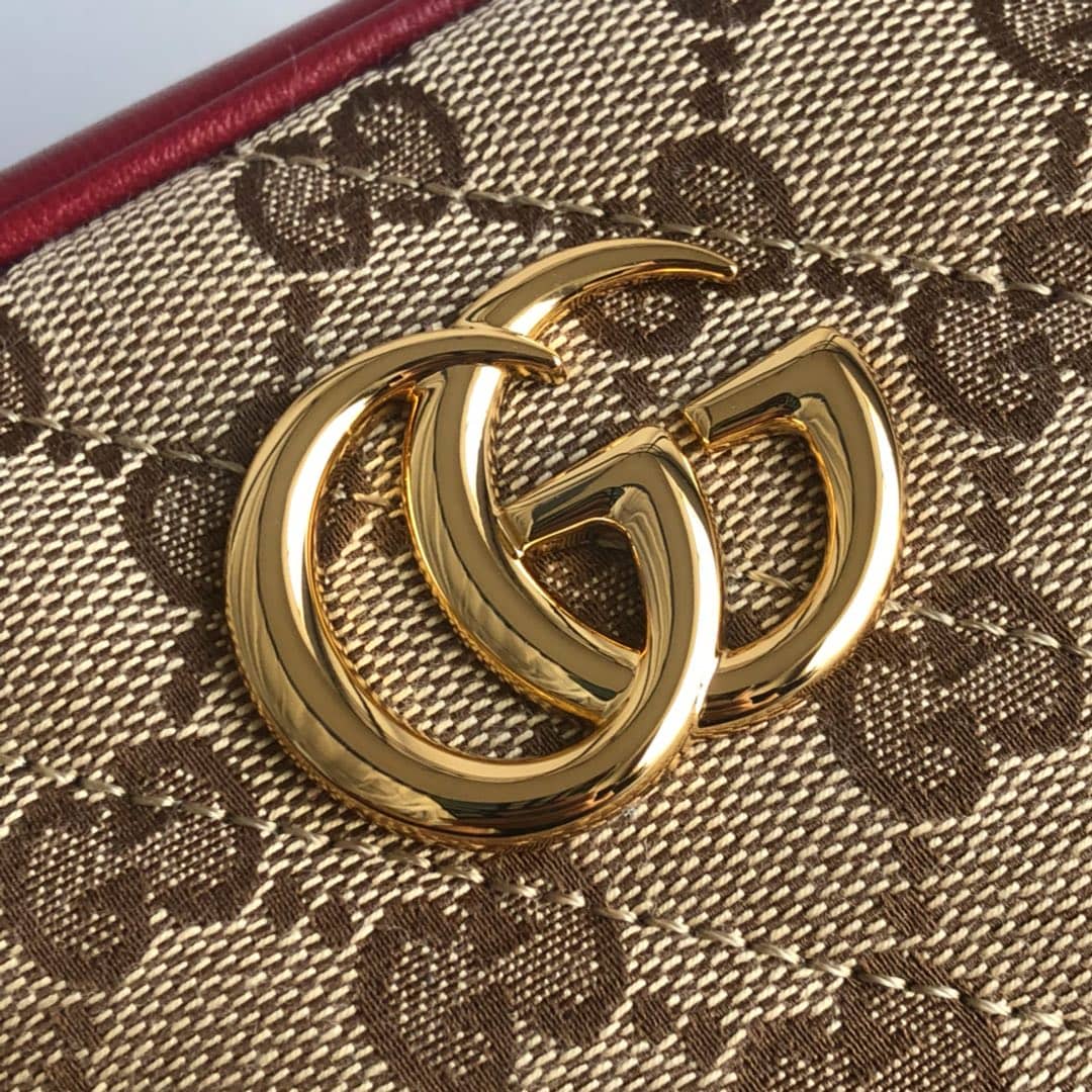 Gucci GG Marmont Matelassé Mini Bag Replica Brown 448065 - DEEPREPS
