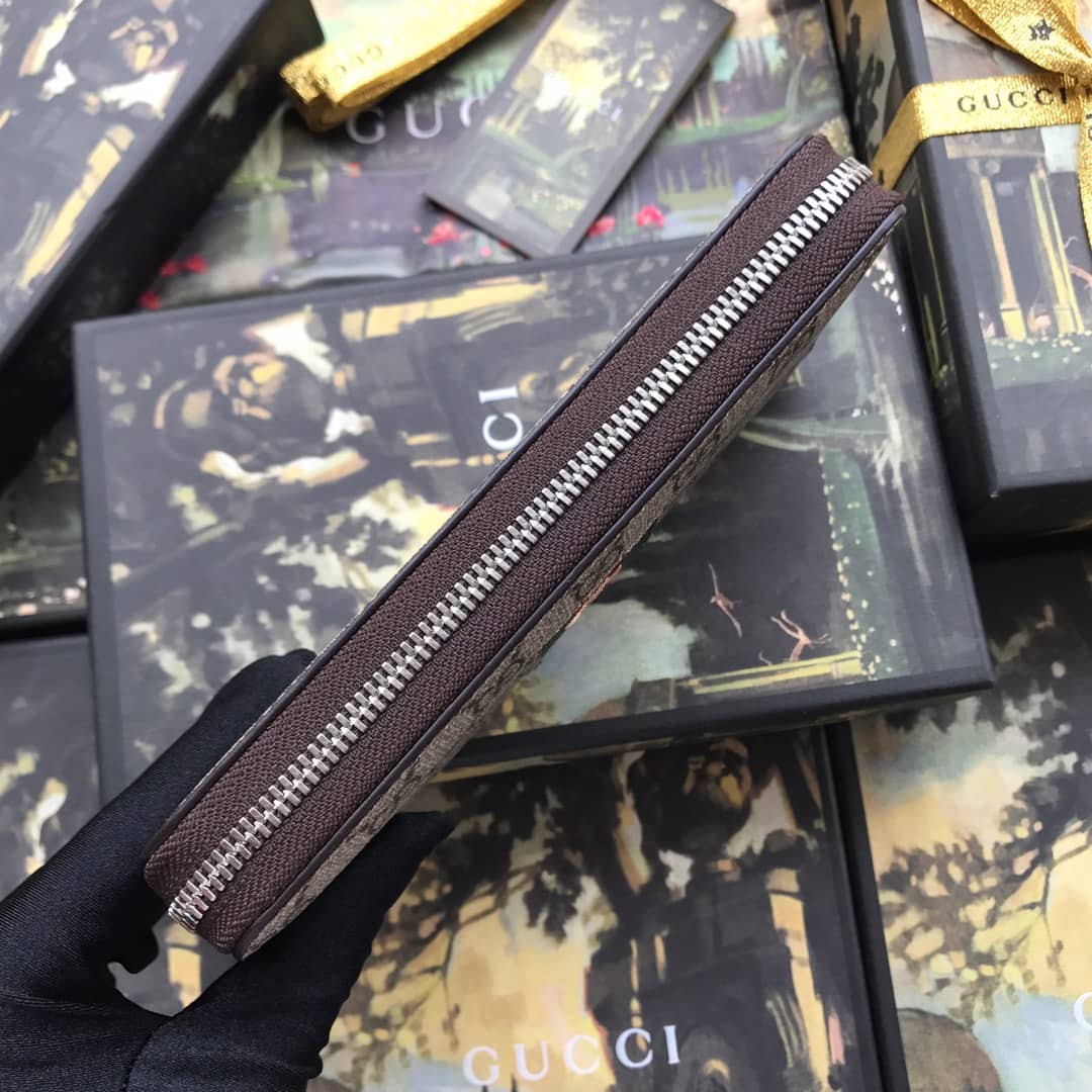 Gucci Web GG Supreme Around Zip Wallet Replica 408831 - DEEPREPS