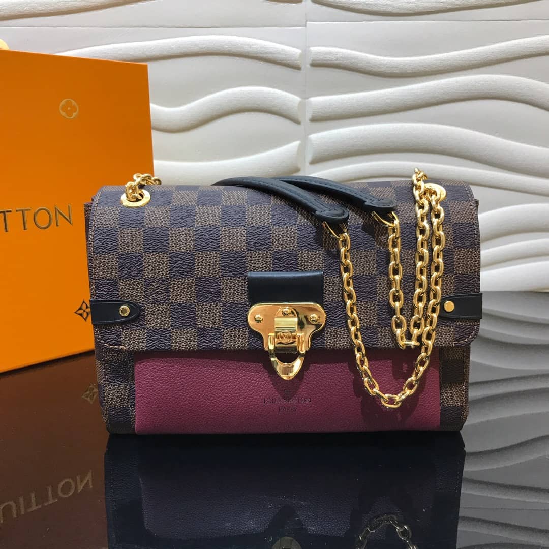 Louis Vuitton Vavin PM Damier Ebene Replica Shoulder Bag Purple N40113 - DEEPREPS