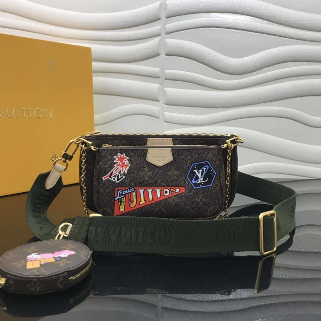 Louis Vuitton Monogram Canvas Multi Pochette Replica Green M44823 - DEEPREPS