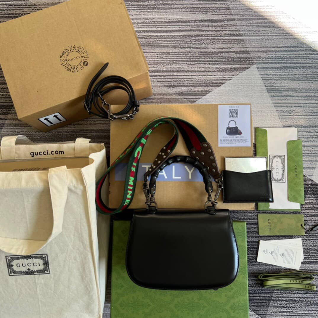 Gucci Bamboo 1947 Small Top Handle Bag 675797 Balck Replica - DEEPREPS